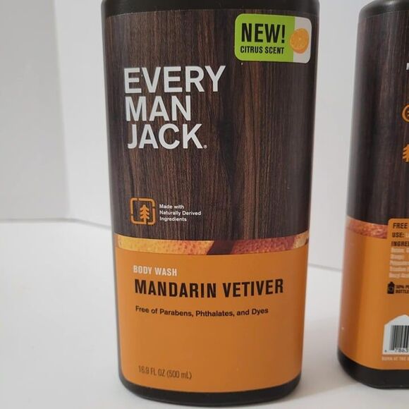 Every Man Jack 2 Pack Body Wash 16.9 Oz Each Mandarin Vetiver - Picture 3 of 4